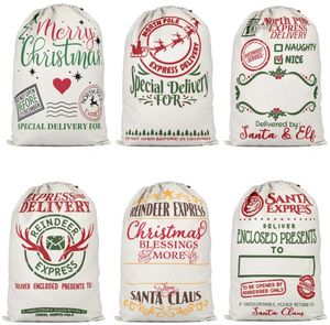 Santa Sack Bags Christmas Decoratie Linnen Trekkoord Doek Tas Geschenk Pouch 15 stijlen SN2901