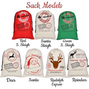 Santa Sacks Monogrammable kerstcadeau Zakken Santasack Drawstring Tas Santaclaus Deer 33 Ontwerpen Bulk in voorraad YW244-WLL 11 LL