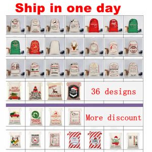 Santa Sacks Monogrammable Christmas Gift Bags SantaSack Drawstring Bag SantaClaus Deer 33 Designs Bulk in Stock M43