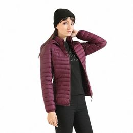 Santelon Parka de invierno Chaqueta acolchada ultraligera para mujer Abrigo con capucha Ropa exterior ligera y cálida para exteriores con bolsa de almacenamiento k1mr #