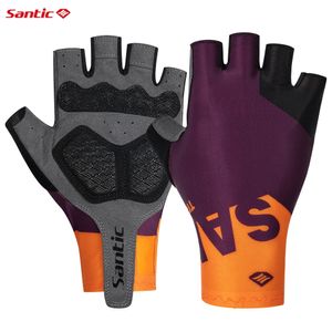 Santic Cycling Gloves Summer Outdoor Sports MTB Bike Riding Half Fitness Short Finger Shock Absorptie Unisex 240402