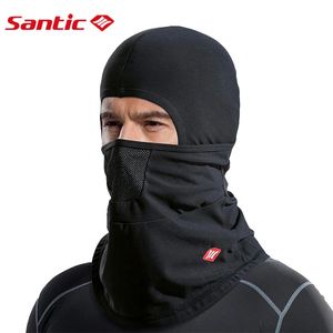 Santic Cycling Skull Cap pour femmes hommes Half Mask Face Cover Thermal Fleece Windproof Casque Bicycle Sport Gear Sport Gear Protector 231220