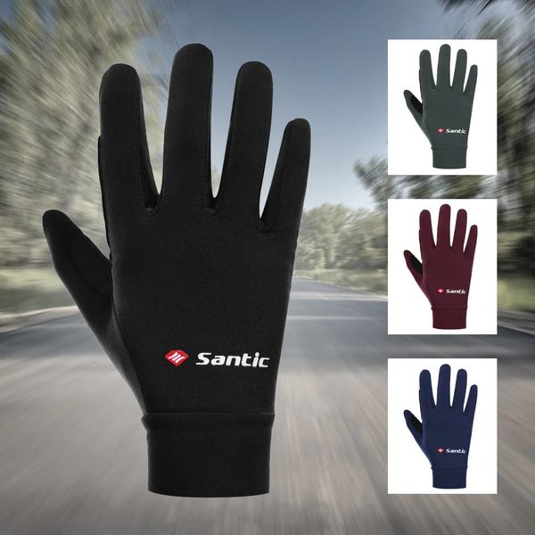 Santic Mens Cycling Gloves Bike Mtb chaude plus enleceau à froid écran tactile entité Full Finger Winter Asian Taille W0p079 240402