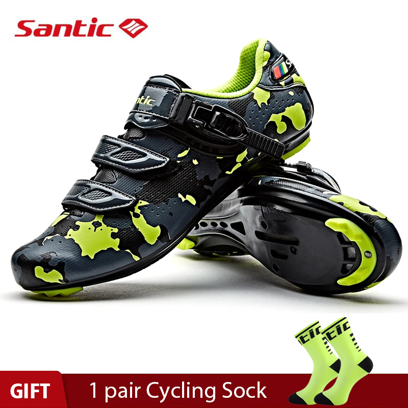Santic Road Cycling Shoes 남자 프로페셔널 마운틴 자전거 자전거 도로 자전거 신발 액세서리 통기성 자전거 신발