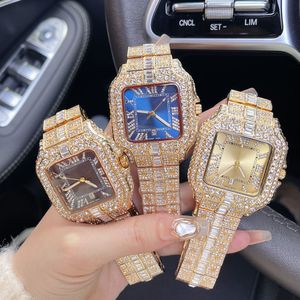 Santo Galbee Moissanite Watch Montre Luxe Original Women Mens Luxury Watch Greed Out Designer Watches de alta calidad Relojes de pareja de diamantes Dhgate Nuevo