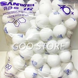 SANWEI 3 étoiles TR matériau ABS plastique 40 balle de Tennis de Table d'entraînement Poly Ping-Pong 240227