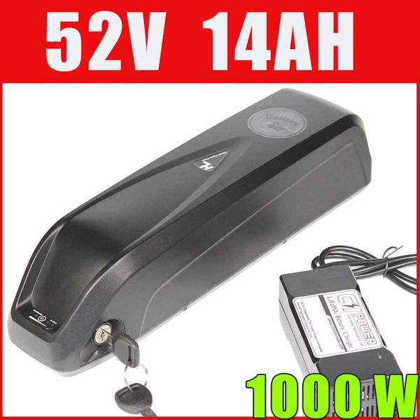 Sanyo 52V vélo électrique down tube batterie 750W 1000W 52V 14Ah batterie lithium-ion haute puissance avec 30A puissant BMS