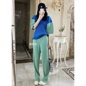 Sanzhai ensemble de sport à la mode à volants pour femmes Design sensible pull de rue pantalon droit ensemble deux pièces dautomne