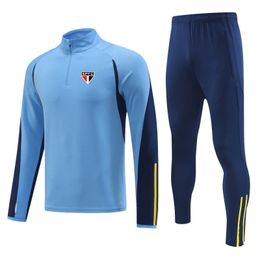 Sao Paulo FC Survêtements pour hommes automne enfants en plein air semi-fermeture à glissière à manches longues exercice costume de jogging sport loisirs chemise à manches longues