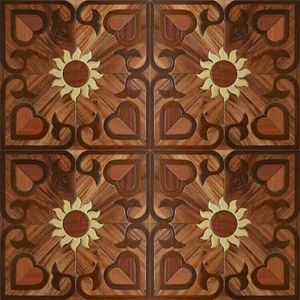 Plancher de Balsamo rouge fleur motif parquet en teck de Birmanie art et artisanat incrusté marqueterie Meubles décoration murale papier peint bois dur carrelage bois