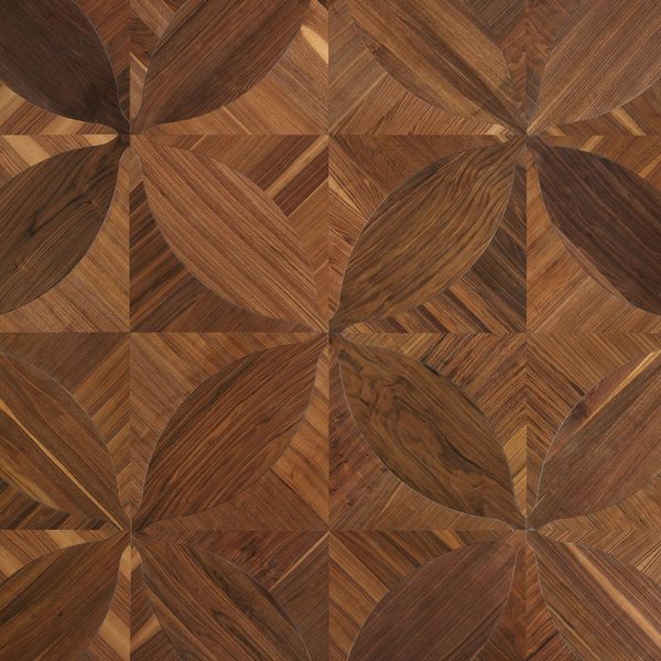 Pisos de madera dura de nogal negro piso de madera de ingeniería de múltiples capas marquetería hoja diseñada parquet azulejo borde papel tapiz art deco revestimiento de pared mosaico telones de fondo