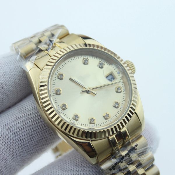 Sapphire Designer regarde Arrivée mécanique automatique 36 mm 41 mm couples montre diamant hommes femmes face gold watch dames