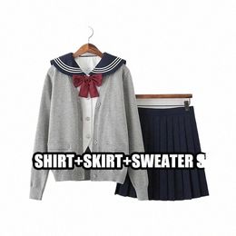 Sapporo blanc trois uniformes scolaires département japonais JK uniforme de base uniforme de marin étudiant costume moyen cardigan ensemble b2MN #