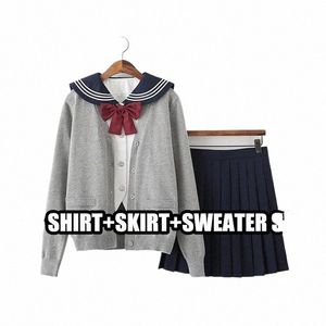 Sapporo wit drie schooluniform Japanse afdeling JK uniform basic matrozenuniform student middelste pak vest set b2MN #