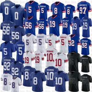 Brian Burns Kayvon Thibodeaux Football Jersey Darren Waller Dexter Lawrence II Eli Manning Daniel Jones Kenny Golladay Strahan Jerseys cousus