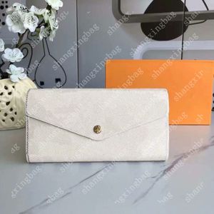 Sarah portefeuille de qualité supérieure à enveloppe longue portefeuille concepteur de cartes clés supports de monnaie en cuir mini-pochette pochette avec boîte 201v