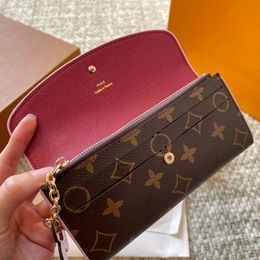 Sarah Women Luxurys Designers Long Wallet Trunk Handsbag Sac Habares Hippy Travel Wallet Grand Capacité Purse Coin 19cm avec BO GPBS ORIGINAL