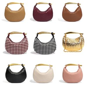 Sardina Intreciato Bolso tejido Bolsos de hombro para mujer Bolso de compras tejido Bolso de mano de metal tejido a mano Cartera de diseñador de cuero de oveja Envío rápido