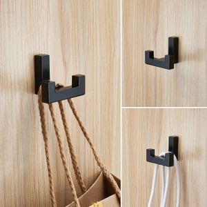 Sarihosy Wall Hook Coat Hooks 5 PCS Zwart Matt Double For Entryway Kitchen Badkamer Zware Duty Accessories 231221