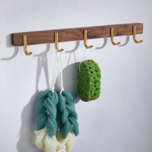 Crochets muraux Sarihosy Rack en manteau en bois de noyer Crochet serviette de rangement monté pour la cuisine Accessoires de salle de bain Décoration de la maison 240424