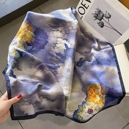 Sarongs 100% Soie Naturelle Foulard Carré Femmes Bandeau Foulard Haute Qualité Bandana Foulards Femme D'été Foulard Châle Wrap 230613