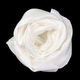 Sarongs 100% Pure Soie Uni Blanc 8mm Habotai Roulé À La Main Dame Longue Écharpe En Soie pour Peinture et Teinture 230609