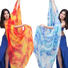 Sarongs 100% Voiles Lumière Soie Danse Du Ventre Écharpe Jetée À La Main Châle Voile Soie 200cm 250cm 270cm Enfants Adultes Performance Sur Scène 13 Couleur 230526