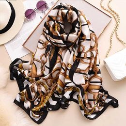 Sarongs 180 * 90cm Bandanna Femmes Foulard en soie 2022 Point de luxe Imprimer Beh Hijab Femme Foulard Echarpe Designer Nouveaux Châles Wrap silencieux P230403