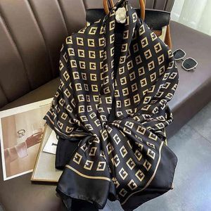 Sarongs 2022 Brand Designer Scharf Scarf femelle Femme Bandana Bandana Long Châles enveloppe les foulards hivernaux Pashmina Lady Hijab Luxury Nouveau Y220527