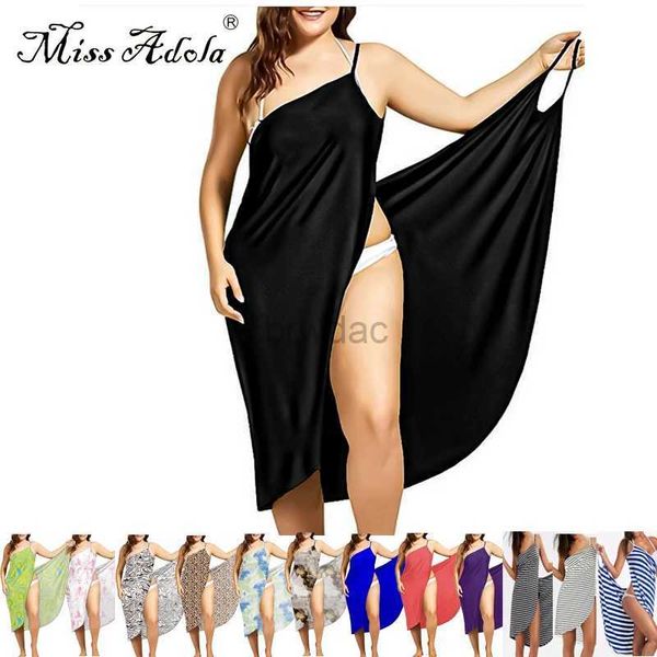 SARONGS 2023 Gran playa de verano Sexy Womens Color sólido Vestido Bikini Cover Salon Womens Clothing Flor de trajes de baño 24325