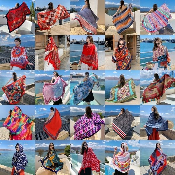 Sarongs 28 styles de 90x180cm voyage plage crème solaire écharpe bikini grand châle sarong sac écharpe maillot de bain femme brésilienne 230725