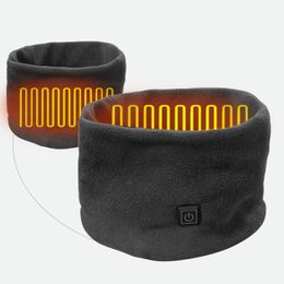 Sarongs 3Gears Bufanda calentada por USB para hombres Anillo de vellón unisex Bandana Cálido Sólido Mujeres Calentador de cuello Mantener pañuelo de terciopelo 231025