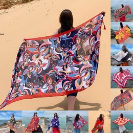 Sarongs Woestijn Zon Bescherming Katoen Linnen Strand Jurk Bikini Sarong Wrap Sjaal Vrouwen Braziliaanse Badpak Oversized Cover Up Sluier 230718