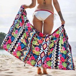 Sarongs – serviette de plage à Double impression, couverture absorbante sans sable, séchage rapide, pour bain de soleil en plein air