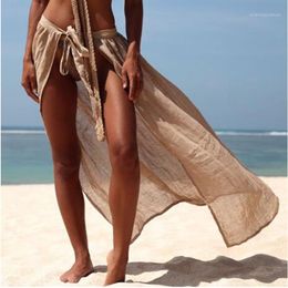 Sarongs Fashion Women Bikini Cover Up Swimwear Sheer Beach Maxi Wrap Kaftan Rok Sarong Dress1