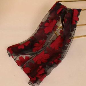 Sarongs Nieuw ontwerp Fashion Red Scarf Gedrukte lange sjaal Flower Beach Tas Dames stelen sjaal 180 * 70cm 24325