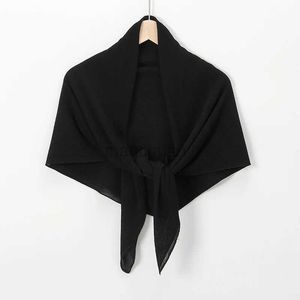 Sarongs Plain Square Bubble Chiffon Instant Headscarf Shawl Solid Beach Summer Scarf en ingepakte hoofdband Ramadan Muslim Veil Corner 240325