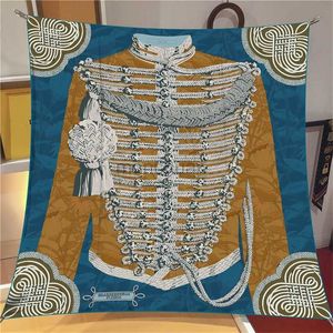 Sarongs Silk Scarf Dames Vintage kleding Gedrukte vierkante sjaalkop Echarpes Silkfontein Damestas Beach Shawan Bandana Dames hoofdband 240325