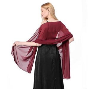 Sarongs Solid Color Chiffon SHAWL AVOND JURK DAMES Wedding Evening SHAWL SHAWL STRAND DOOF DOOF SUN BESCHERMING SHOWL 24325