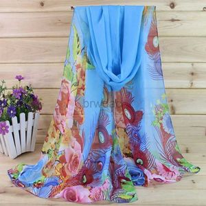 Sarongs Printemps et été à la mode femmes imprimé floral plage foulard en soie châle femmes entièrement assorti protection solaire mince gaze douce serviette de plage 24325