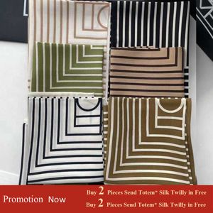 Sarongs gratis verzending Zweden merk totem luxe vrouwen pure zijde silk square sjaal lady bandanna stipe simple design handkerchief p230403