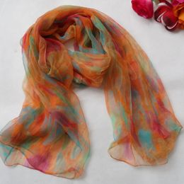 Sarongs vrouwen 100% natuurlijke zijden lange zijden sjaal geprinte mode zijden sjaal vrouw plus size zijden sjaal 180*105cm voor winter herfst 230526