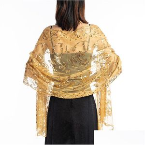 Sarongs Femmes Robe de soirée Châle de mariage Châle à paillettes hauts d'éplugne