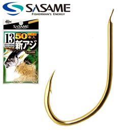 SASAME – hameçon de pêche Shin Aji, fin barbelé, pour maquereau Sabiki, plate-forme à longue tige, accessoires d'eau salée, 50 pièces, 240313