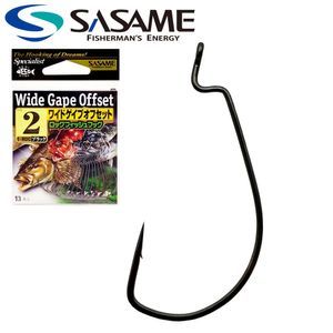 SASAME Offset Hooks Japon Original Wide Gap Leurre de pêche Finesse Fishhook Manivelle en acier à haute teneur en carbone Texas Rig Soft Worm Hook 240312