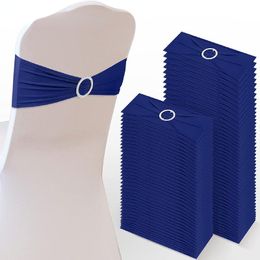 Sashes 10/50pcs Elastic Chair Sashes with Back Cover Bows for Wedding Decoration Knot Party Event Birthday Banquet Decor Stretch