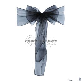 Sjerpen 100 Stuks Stoel Organza Strikjes Bruiloft Feestartikelen Kerst Valentijnsdag Decor Pure Stof Decoratie 230721 Drop Delivery Thuis Dhmpy