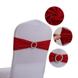 Sashes 20pcs / lot chaise stretch chaise nœud de mariage décoration de boucle