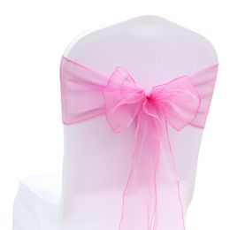 Sashes 25 % Sheer Organza Chair Bow Cover Band Bridal Shower Design Wedding Party Banket Decoratie 230213