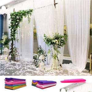 Ceintures 48 / 72cm 10 mètres Sheer Crystal Organza Tle Rouleau Tissu pour la décoration de mariage DIY Arches Chaise Party Favor Fournitures 751 Drop Otsej